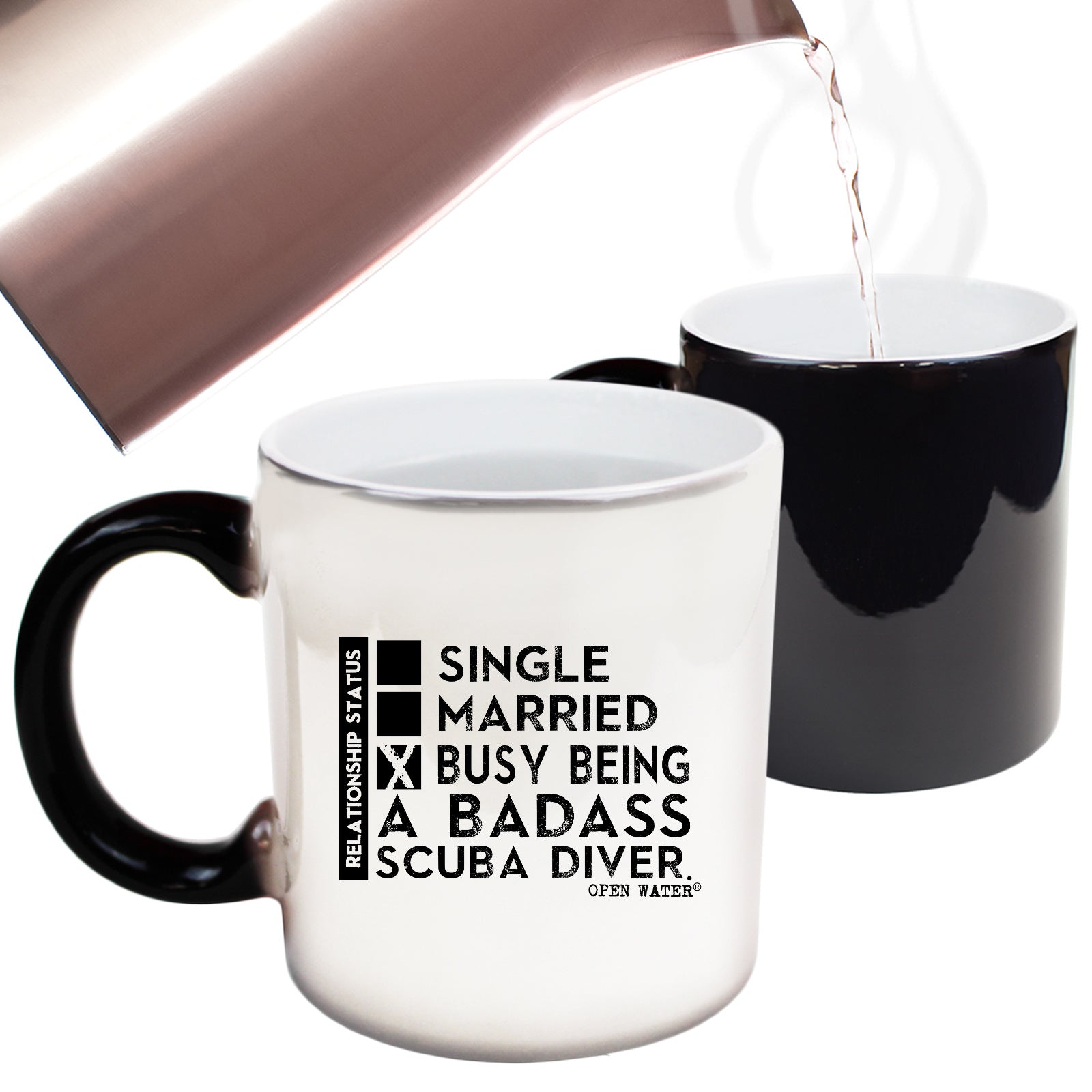 Ow Relationship Status Badass Scuba Diver - Funny Colour Changing Mug