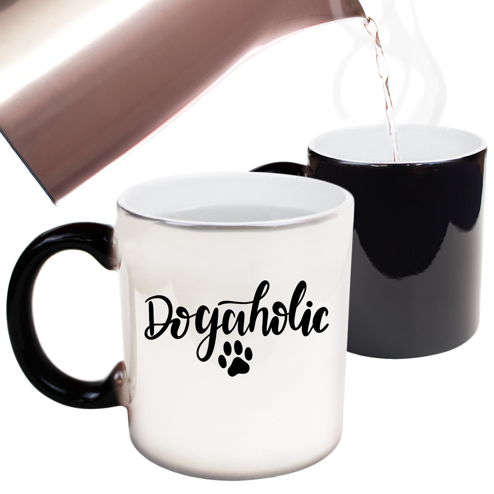 Dogaholic Dog Dogs Paw Print - Funny Colour Changing Mug