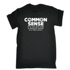 Common Sense Is So Rare - Mens Funny Novelty T-Shirt Tshirts BLACK T Shirt - 123t Australia | Funny T-Shirts Mugs Novelty Gifts