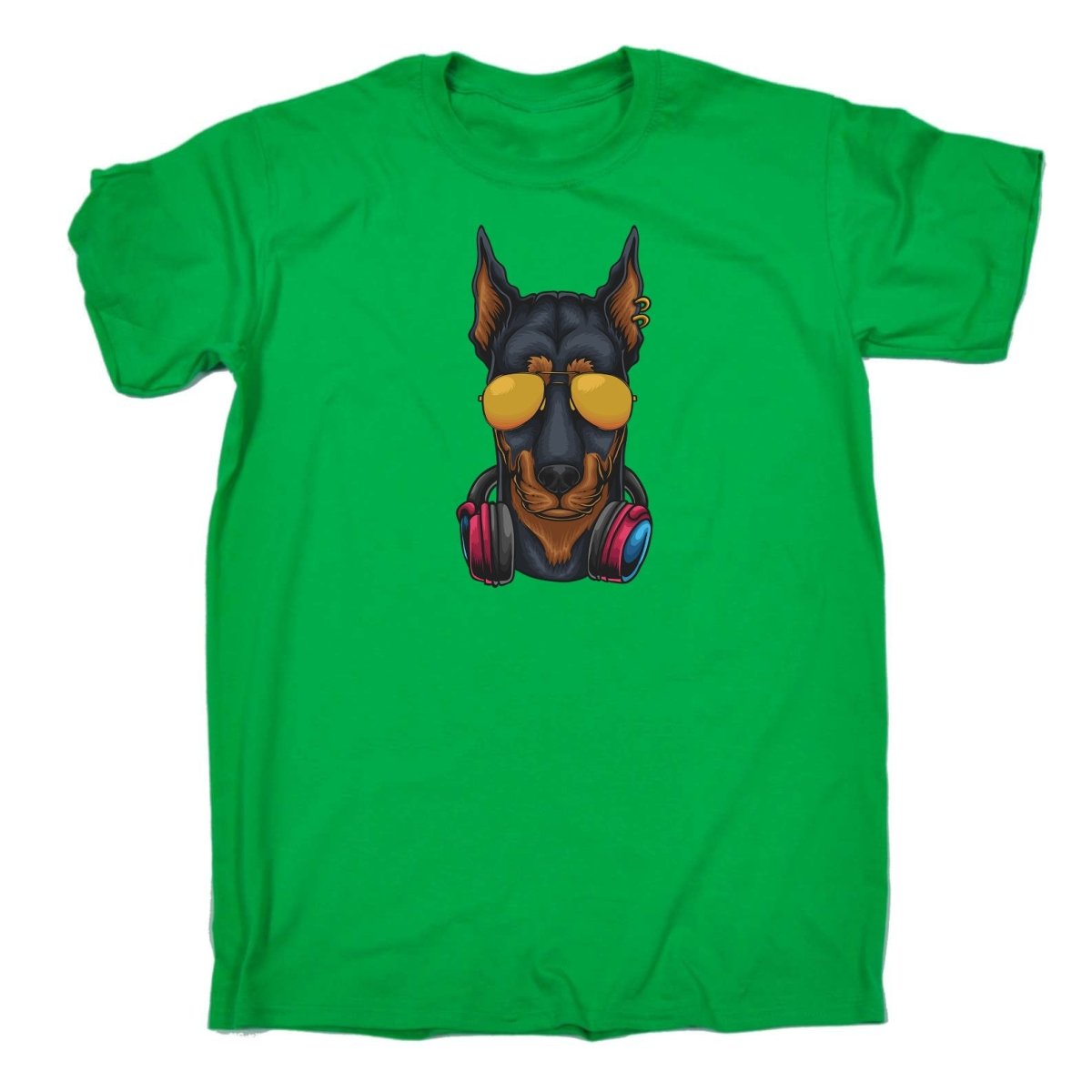 Cool Dobberman Dog Headphone Sunglasses - Mens Funny T-Shirt Tshirts Tee Shirt - 123t Australia | Funny T-Shirts Mugs Novelty Gifts