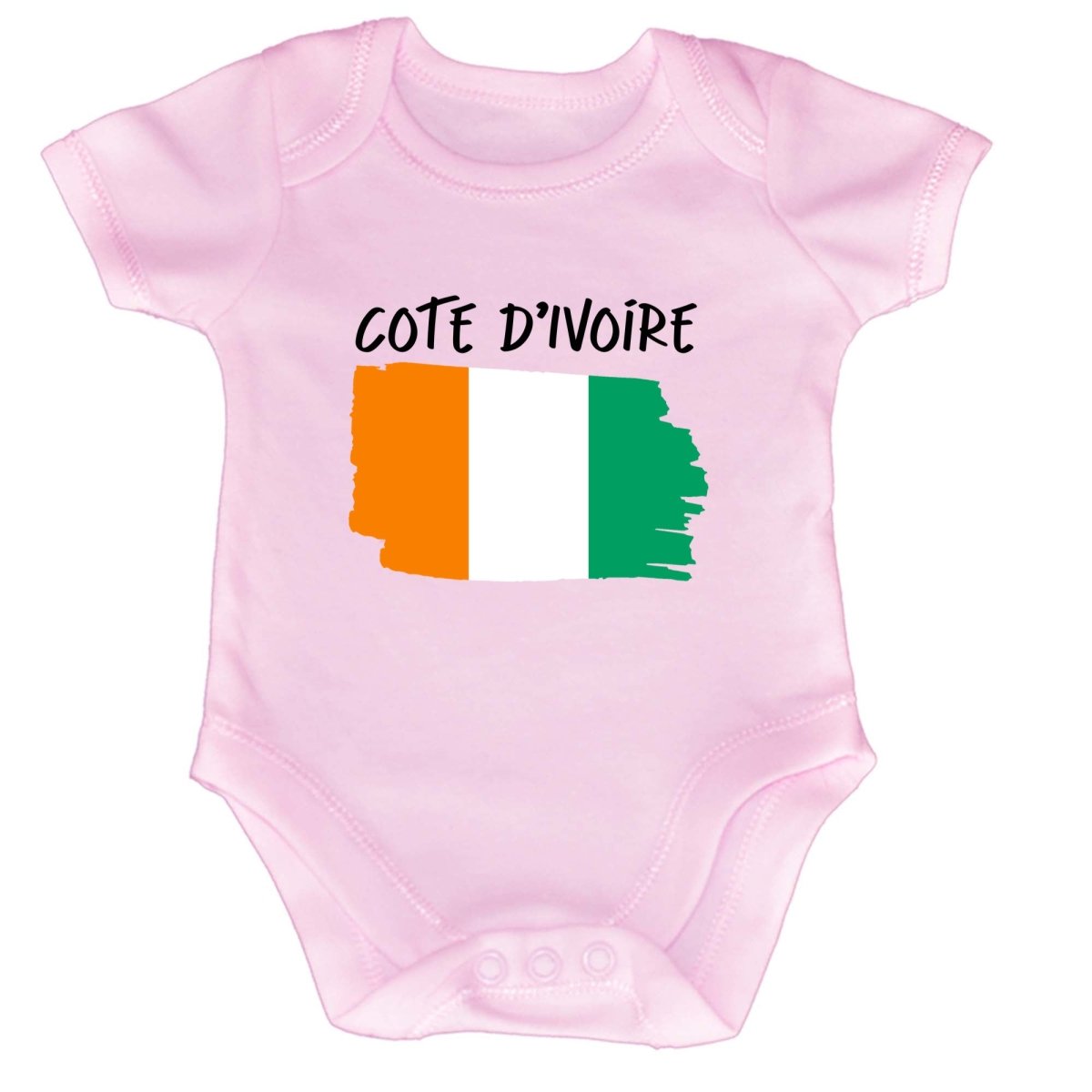 Cote Divoire Country Flag Nationality - Babygrow Baby - 123t Australia | Funny T-Shirts Mugs Novelty Gifts