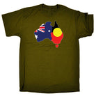 Country Outline Australia Aboriginal Flag Joined United As One - Mens Funny T-Shirt Tshirts - 123t Australia | Funny T-Shirts Mugs Novelty Gifts