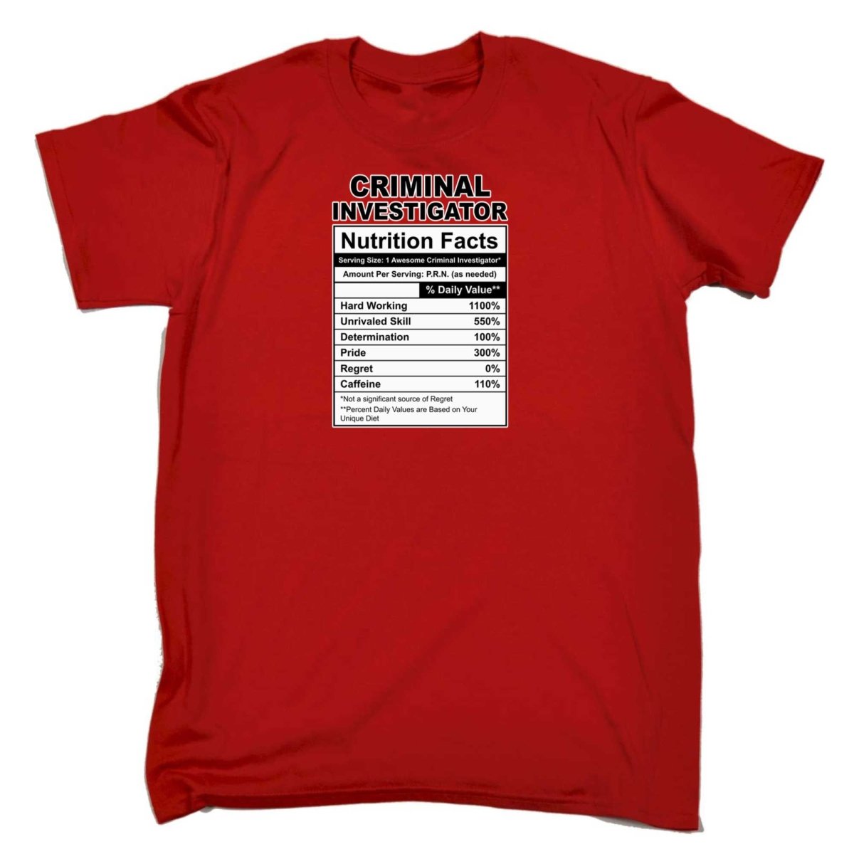 Criminal Investigator Nutrition Facts - Mens Funny T-Shirt Tshirts - 123t Australia | Funny T-Shirts Mugs Novelty Gifts