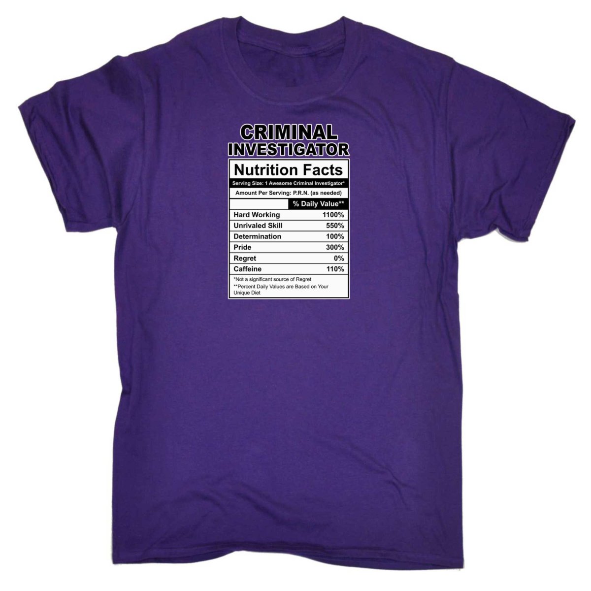 Criminal Investigator Nutrition Facts - Mens Funny T-Shirt Tshirts - 123t Australia | Funny T-Shirts Mugs Novelty Gifts