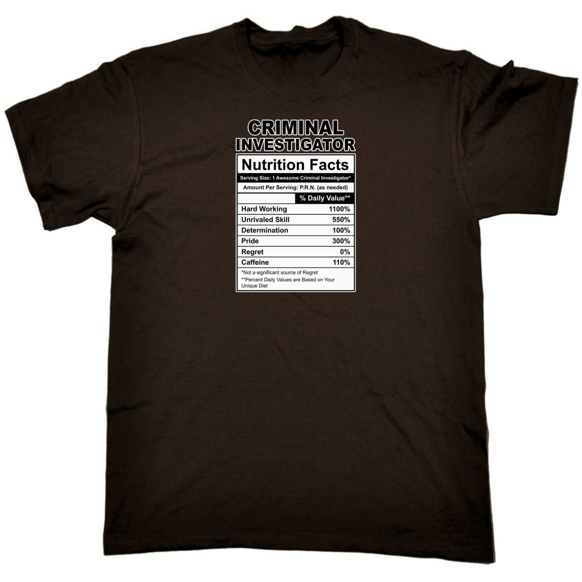 Criminal Investigator Nutrition Facts - Mens Funny T-Shirt Tshirts - 123t Australia | Funny T-Shirts Mugs Novelty Gifts