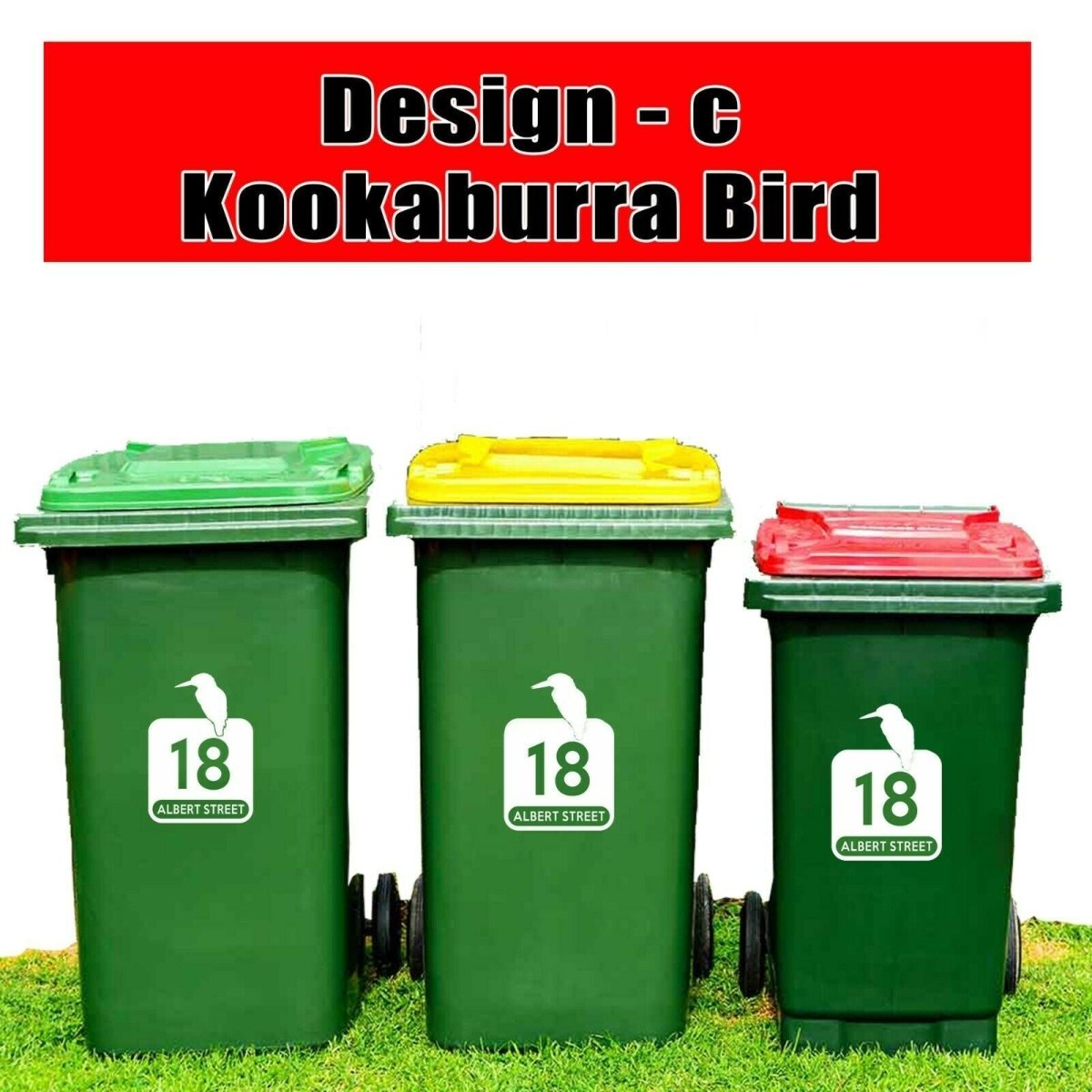 Custom Bin Stickers Number Street Name Decal Wheelie Large Rubbish House Sticker - 123t Australia | Funny T-Shirts Mugs Novelty Gifts