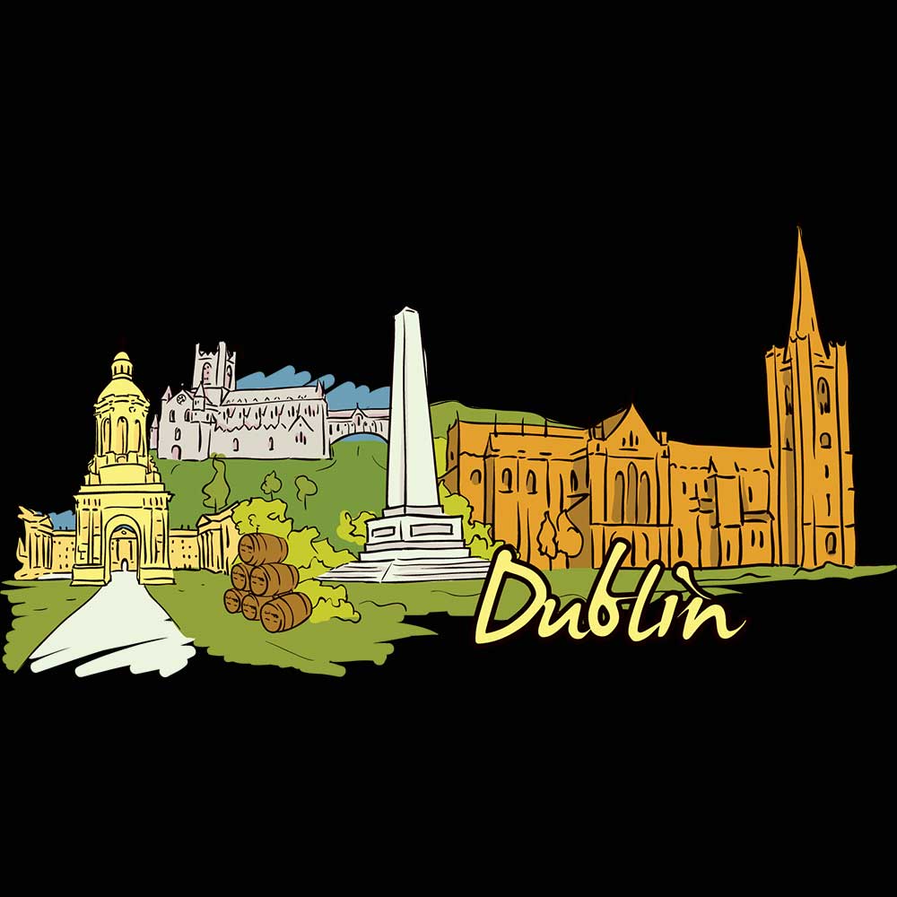 Dublin Ireland Country Flag Destination - Mens 123t Funny T-Shirt Tshirts