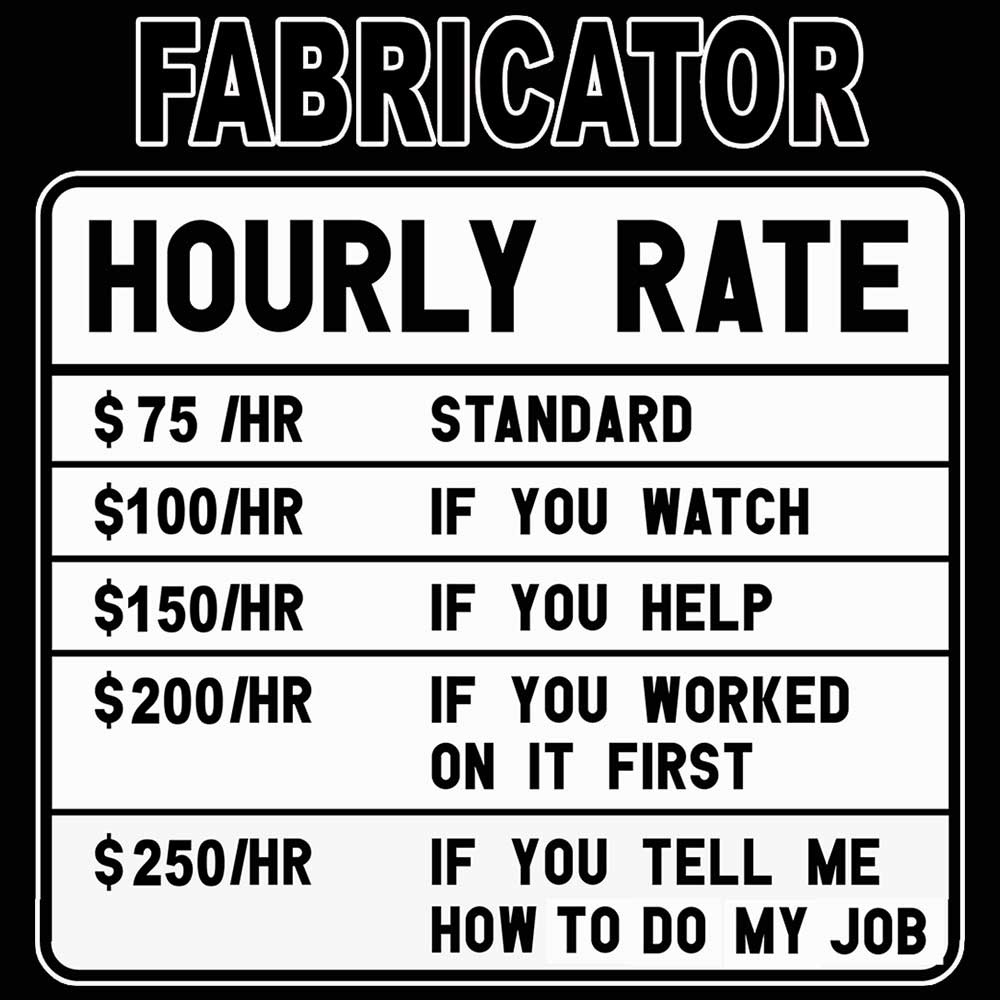 Fabricator Hourly Rate - Mens 123t Funny T-Shirt Tshirts