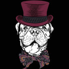 French Mastiff Dog Cartoon Hipster Top Hat - Mens 123t Funny T-Shirt Tshirts