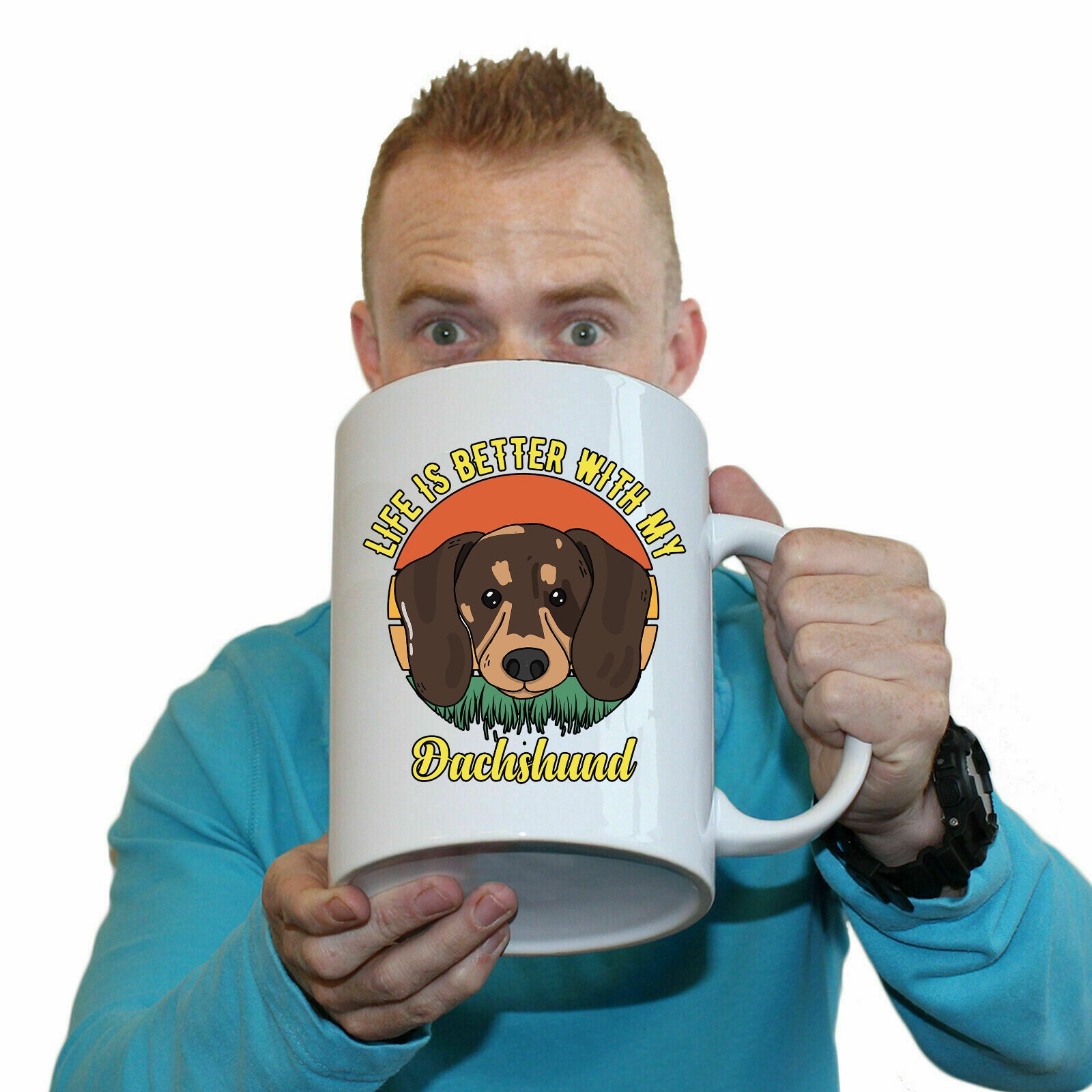 Life Is Better With Dashshunds Dogs Dog Pet Animal - Funny Giant 2 Litre Mug