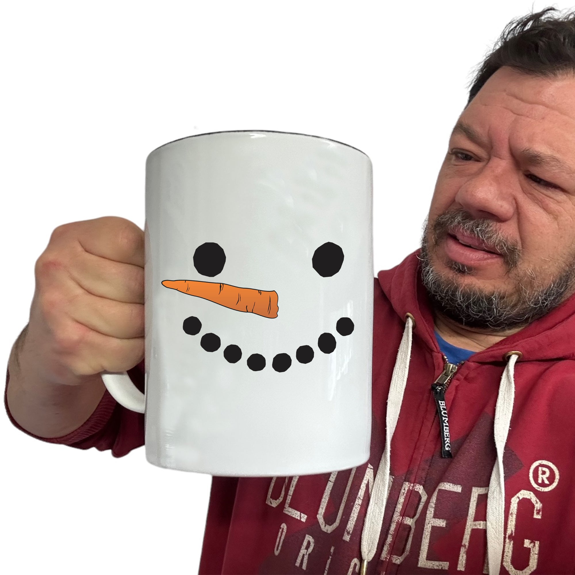 Christmas Snowman Face - Funny Giant 2 Litre Mug