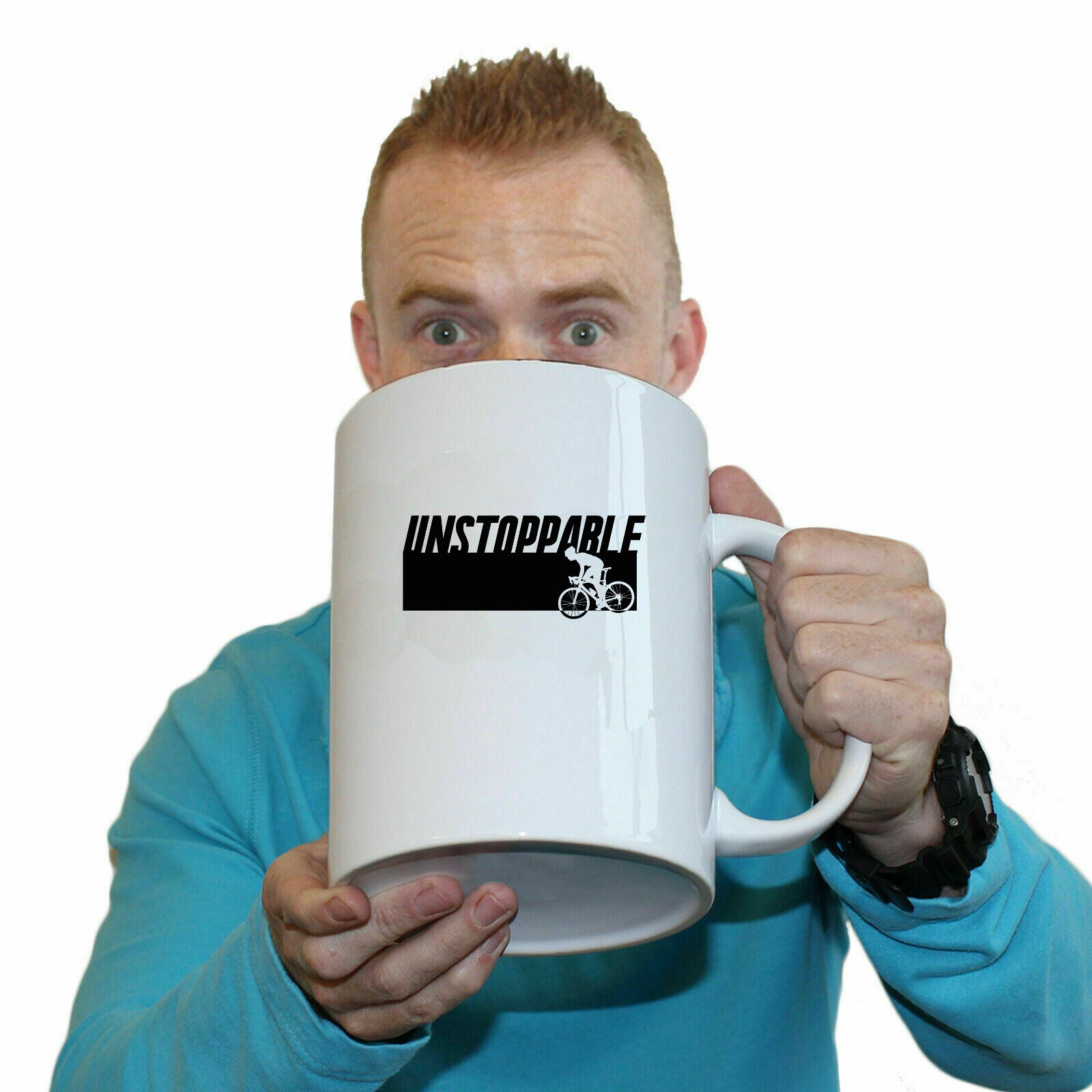 Unstoppable Cycling Bicycle Bike - Funny Giant 2 Litre Mug