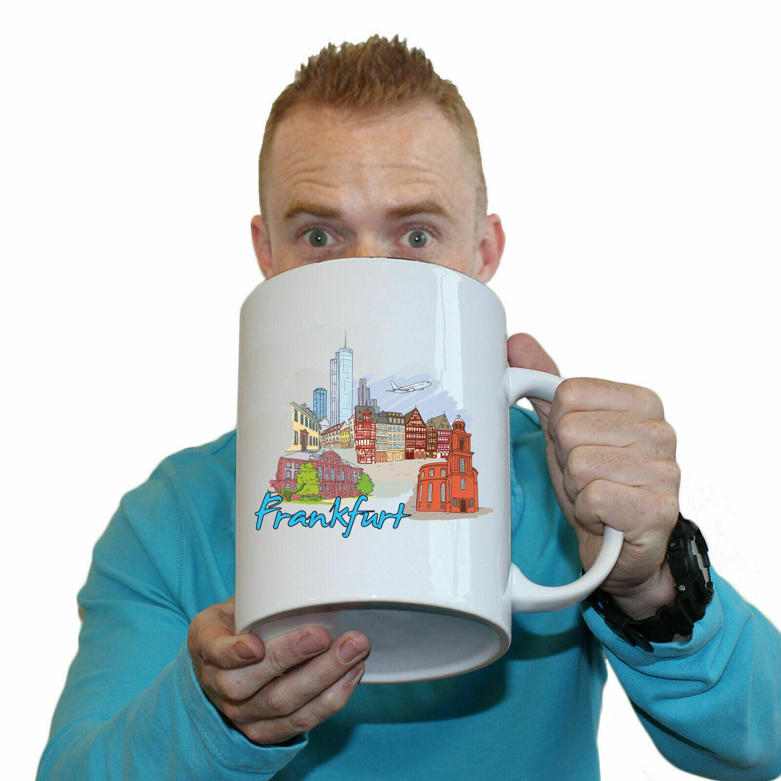 Frankfurt Germany Country Flag Destination - Funny Giant 2 Litre Mug