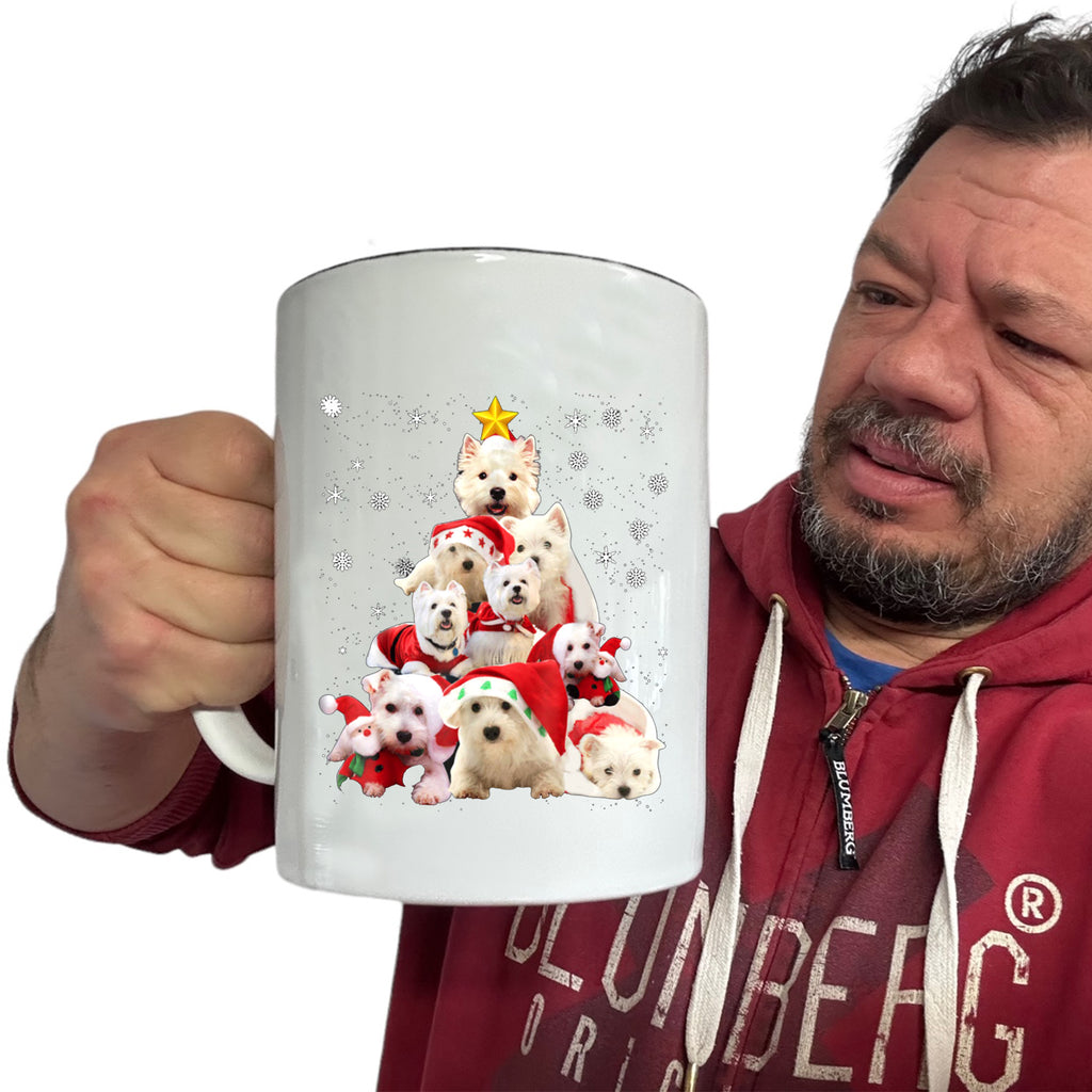 Terrier Xmas Tree Christmas - Funny Giant 2 Litre Mug