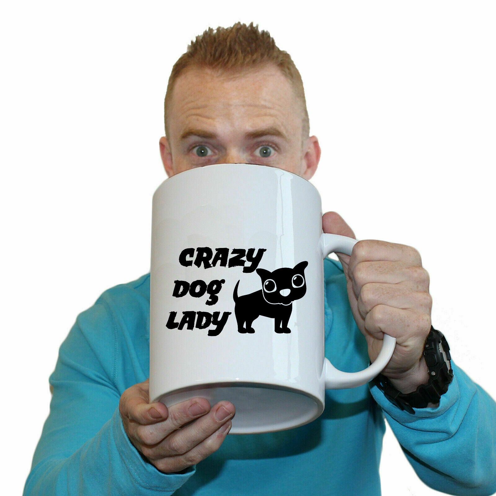 Crazy Dog Lady Black - Funny Giant 2 Litre Mug