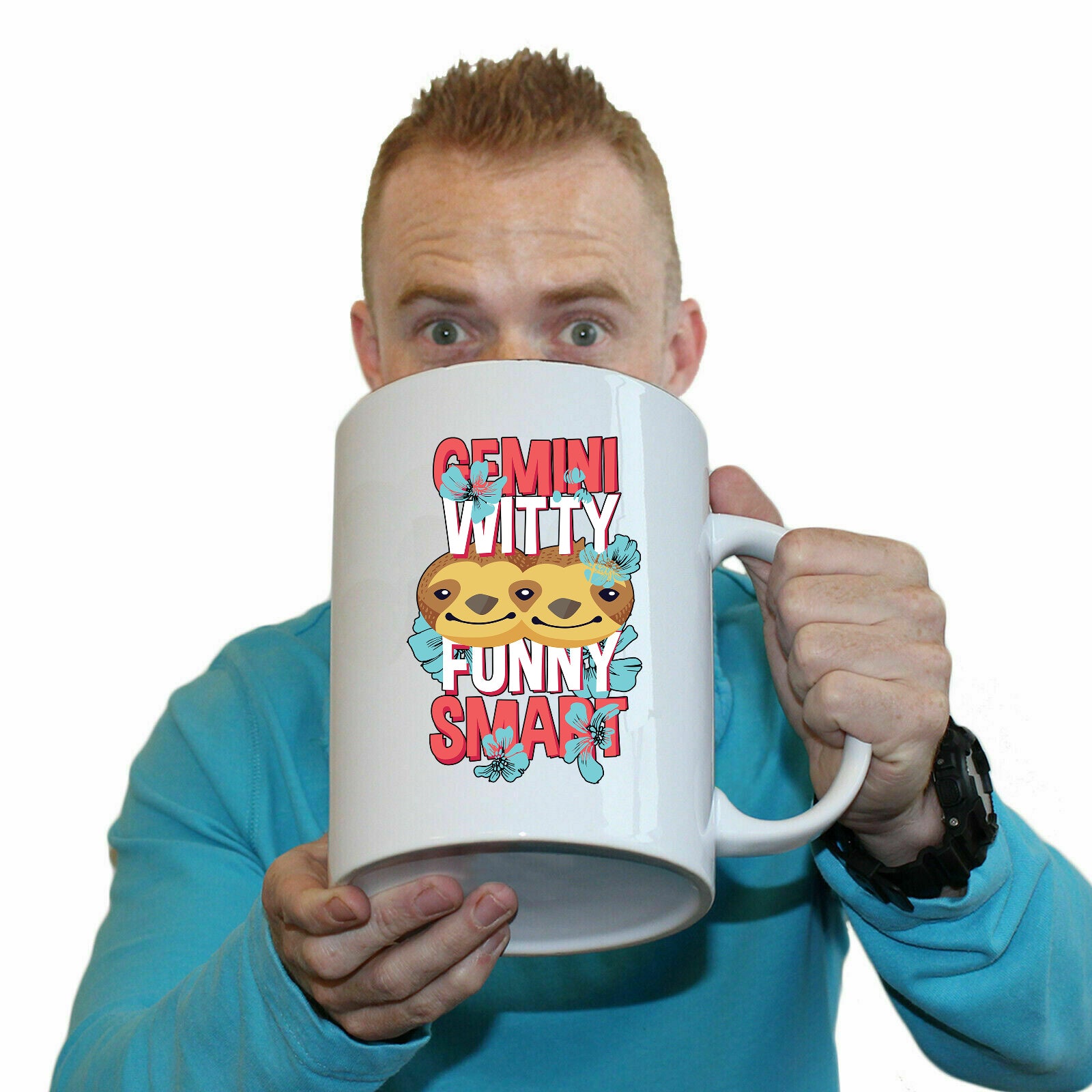 Gemini Twins Birthday Witty Funny Smart - Funny Giant 2 Litre Mug