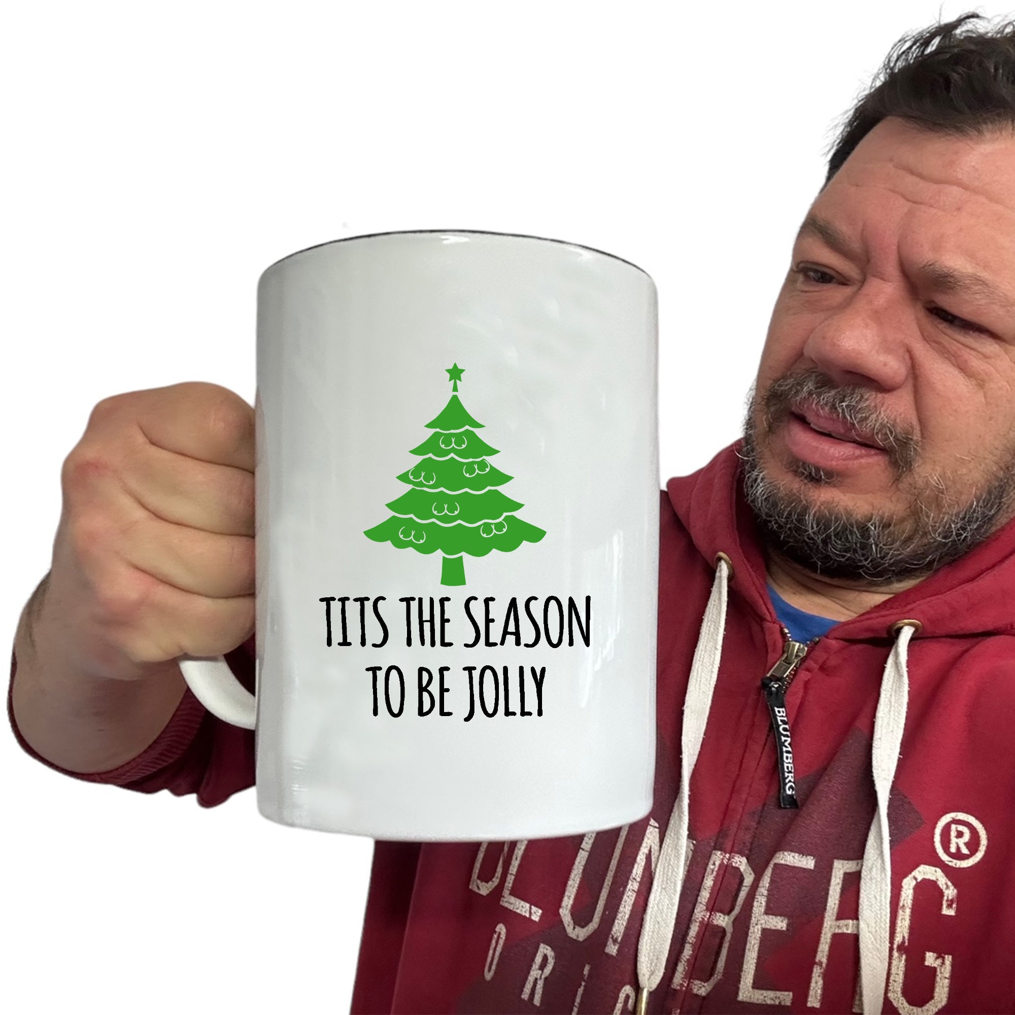 Christmas Tits The Season To Be Jolly - Funny Giant 2 Litre Mug