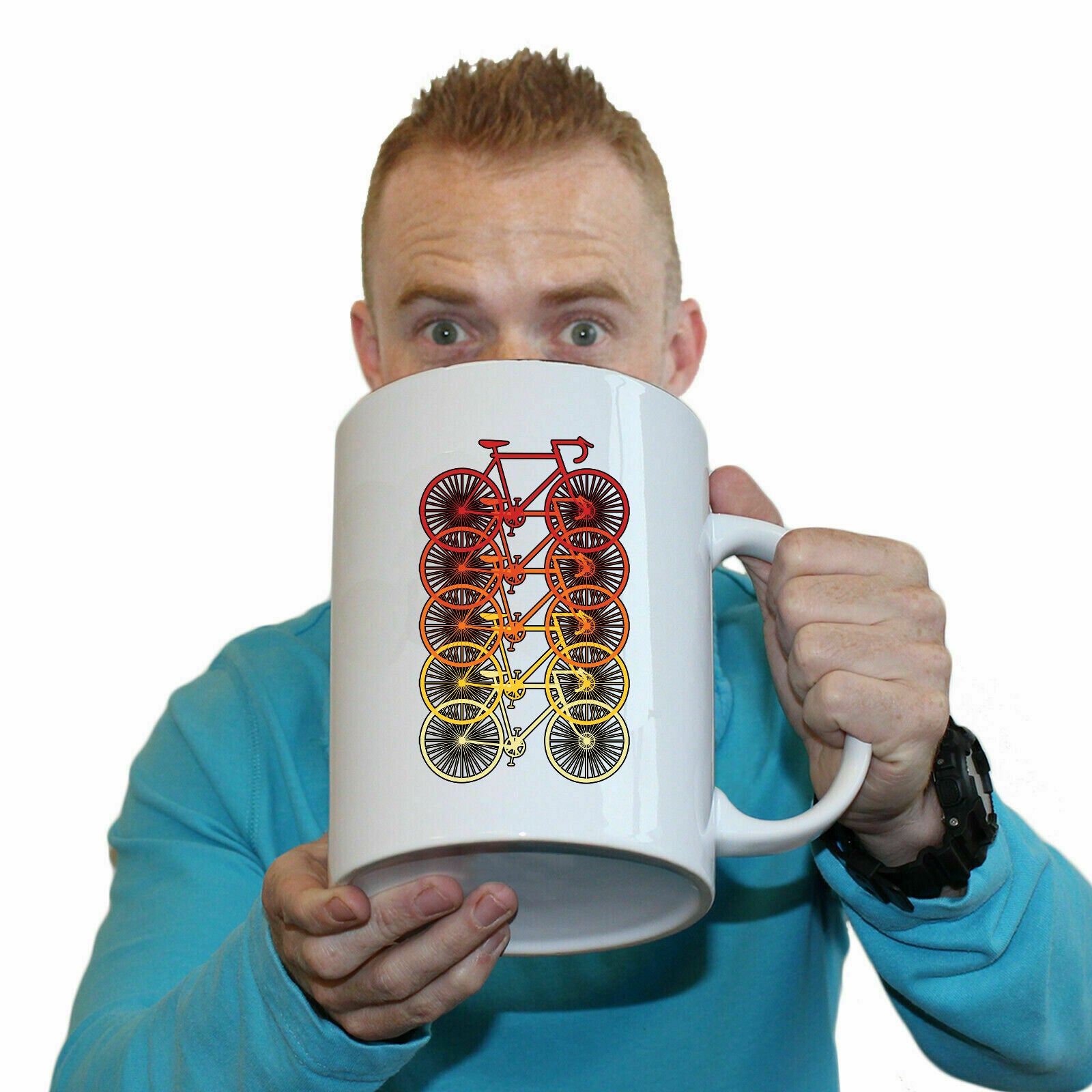 Multicoloured Racer Bikes Cycling Bicycle Bike - Funny Giant 2 Litre Mug