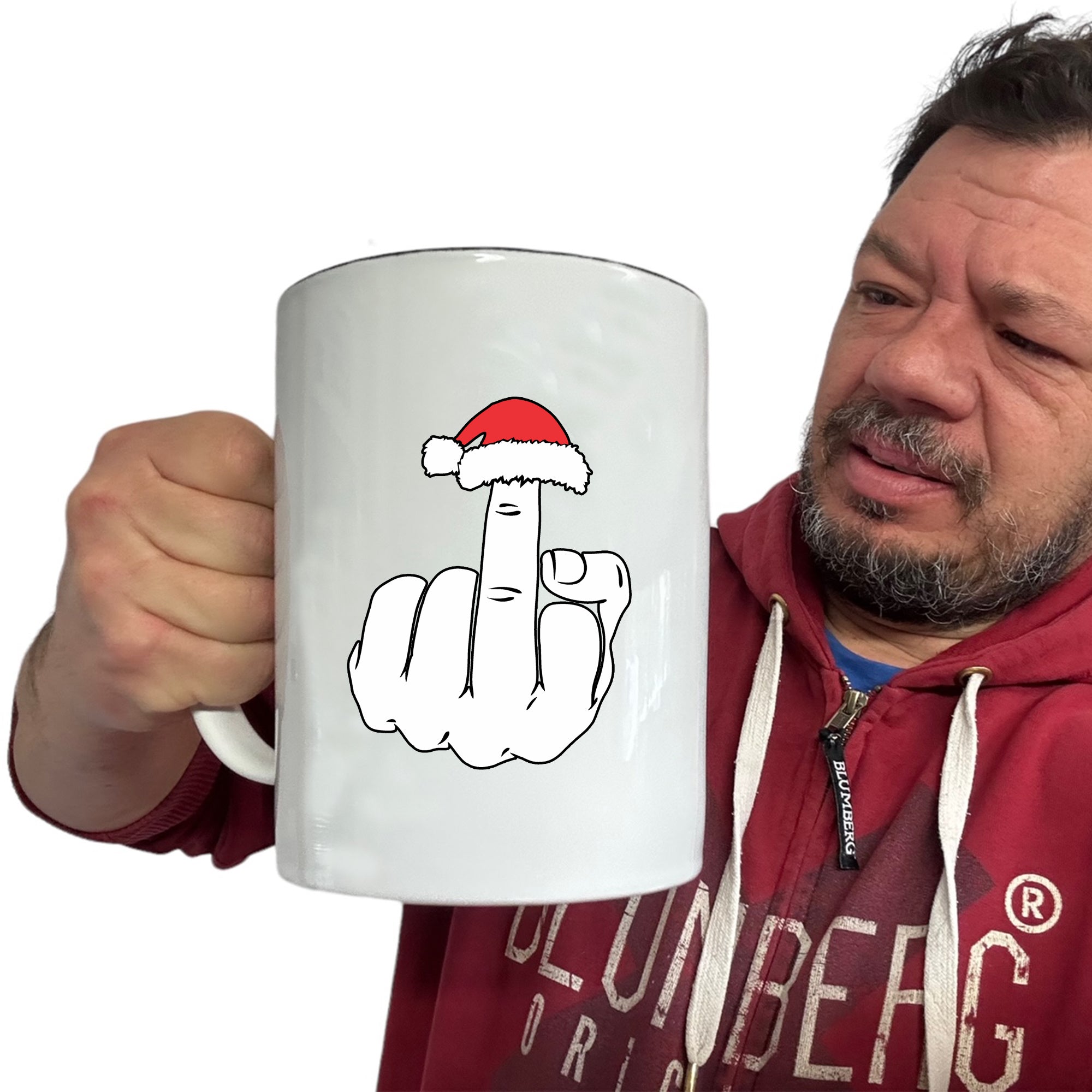 Christmas Middle Finger Christmas - Funny Giant 2 Litre Mug