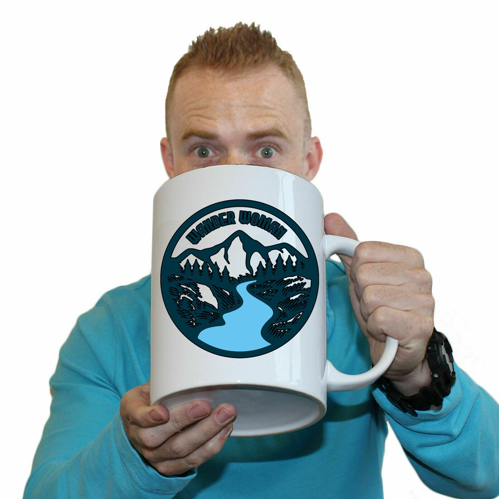 Wander Woman Hiking Walking Exploring - Funny Giant 2 Litre Mug