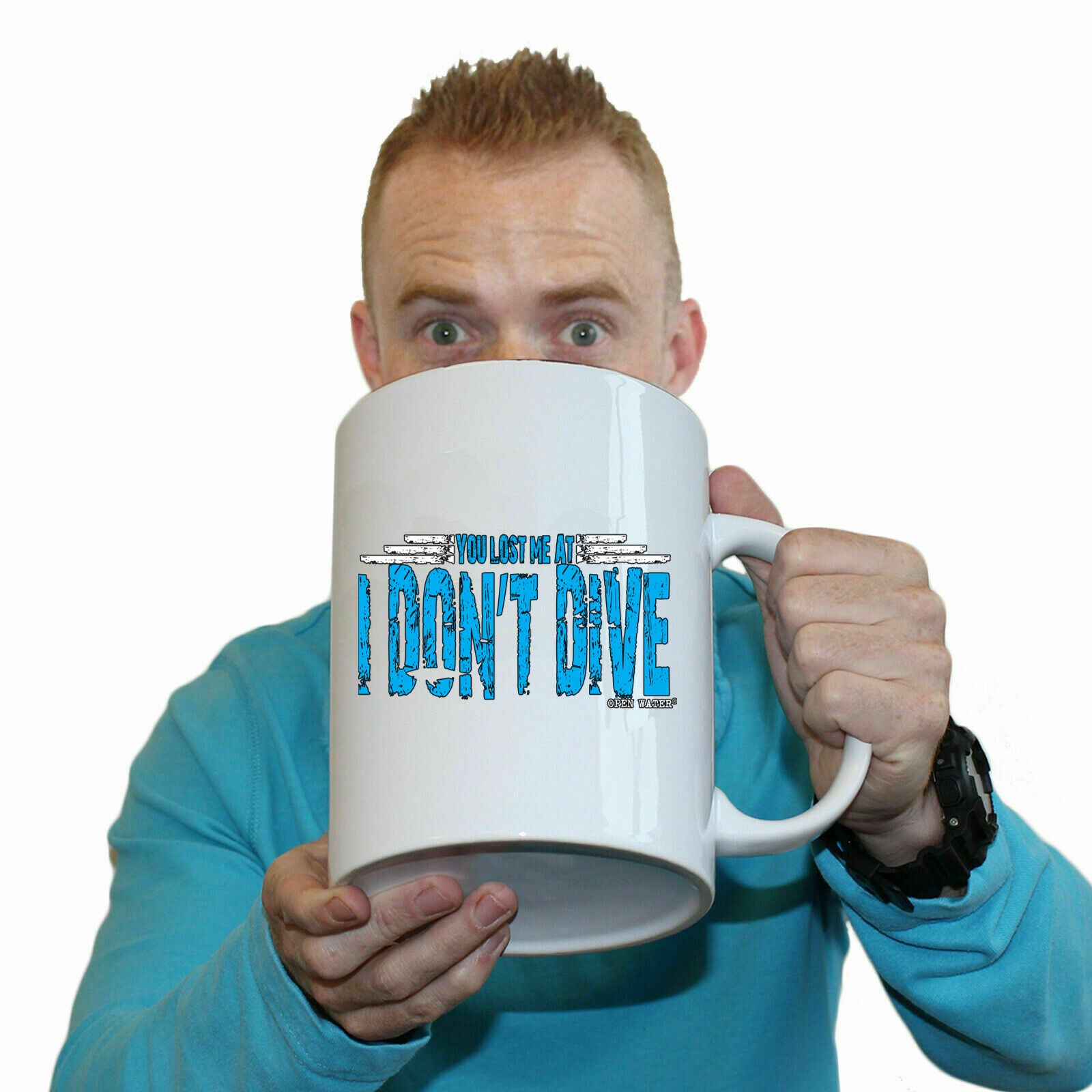 Ow You Lost Me At I Dont Dive - Funny Giant 2 Litre Mug