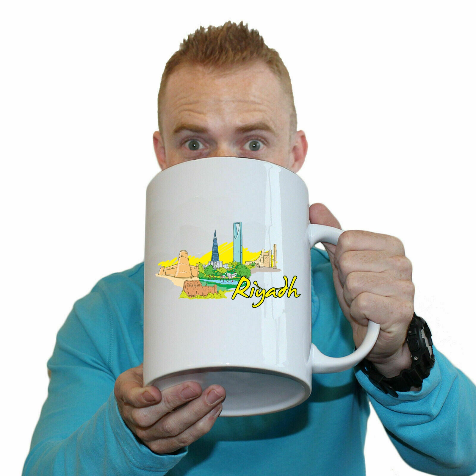 Riyadh Saudi Arabia Country Flag Destination - Funny Giant 2 Litre Mug