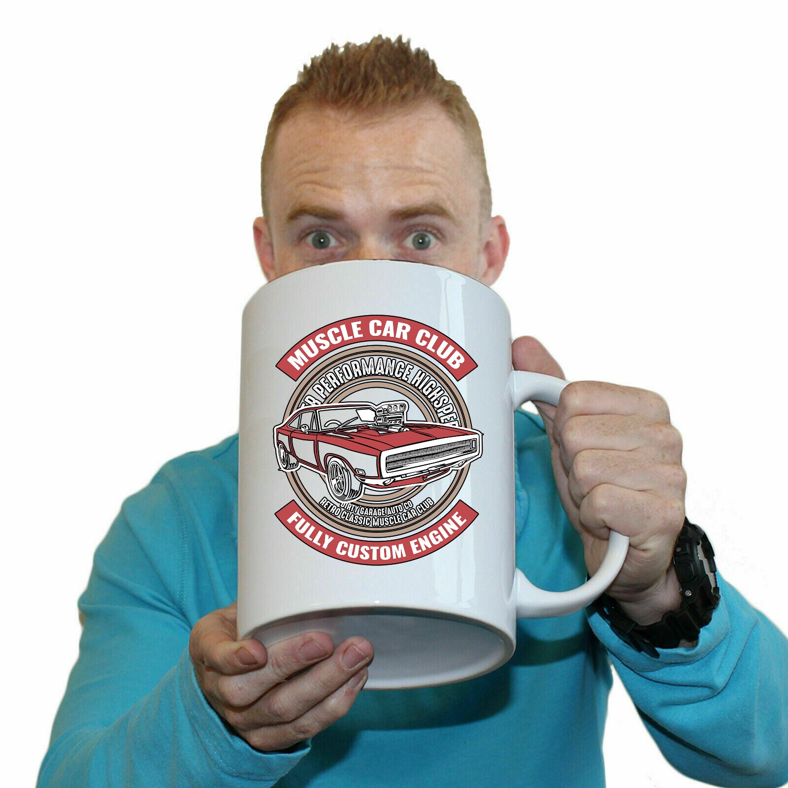 Muscle Car Club Fully Custom Engine - Funny Giant 2 Litre Mug