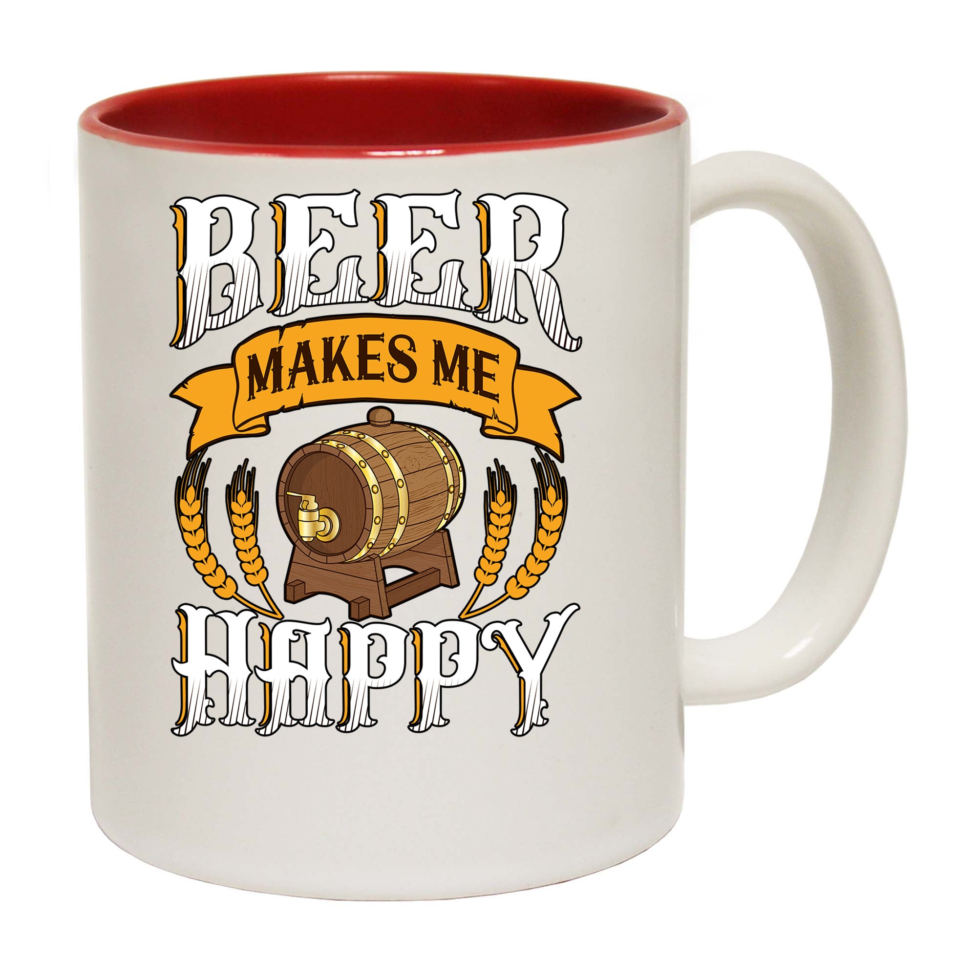 Beer Makes Me Happt Alcohol - Funny Coffee Mug