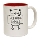 Stop Eating Animals Sign Vegan Food - Funny Coffee Mug