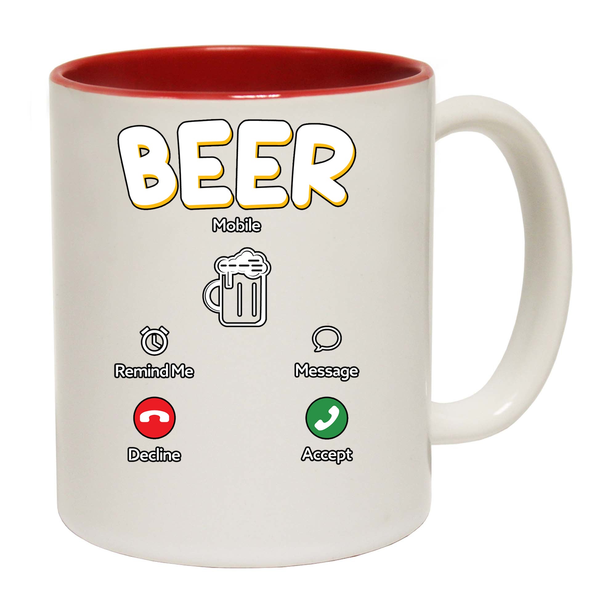 Beer Is Calling Accept Decline Alcohol - Funny Coffee Mug