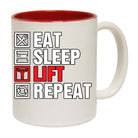 Eat Sleep Lift Repeat Gym Bodybuilding Weights - Funny Coffee Mug