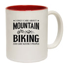 Only Care About Mountain Biking 3 People Cycling Bicycle Bike - Funny Coffee Mug