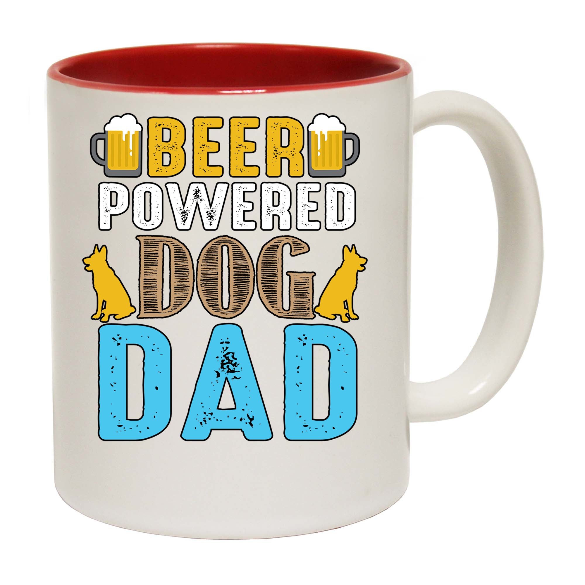 Fathers Day Beer Power Dog Dad - Funny Coffee Mug