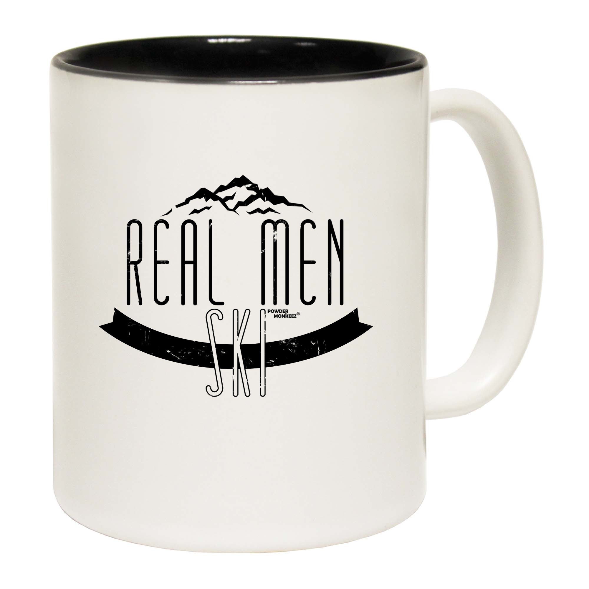 Pm Real Men Ski - Funny Coffee Mug