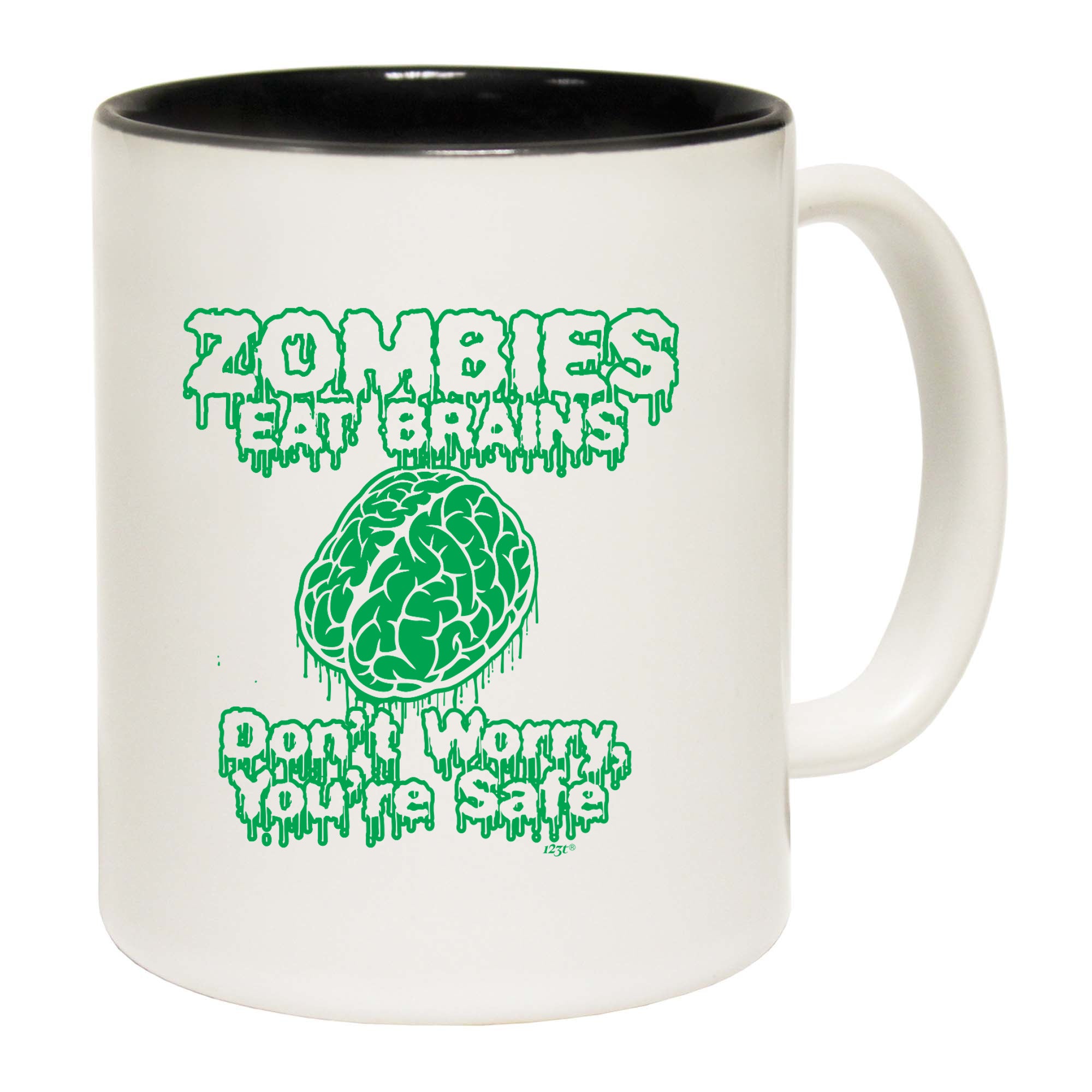 Zombies Eat Brains - Funny Coffee Mug