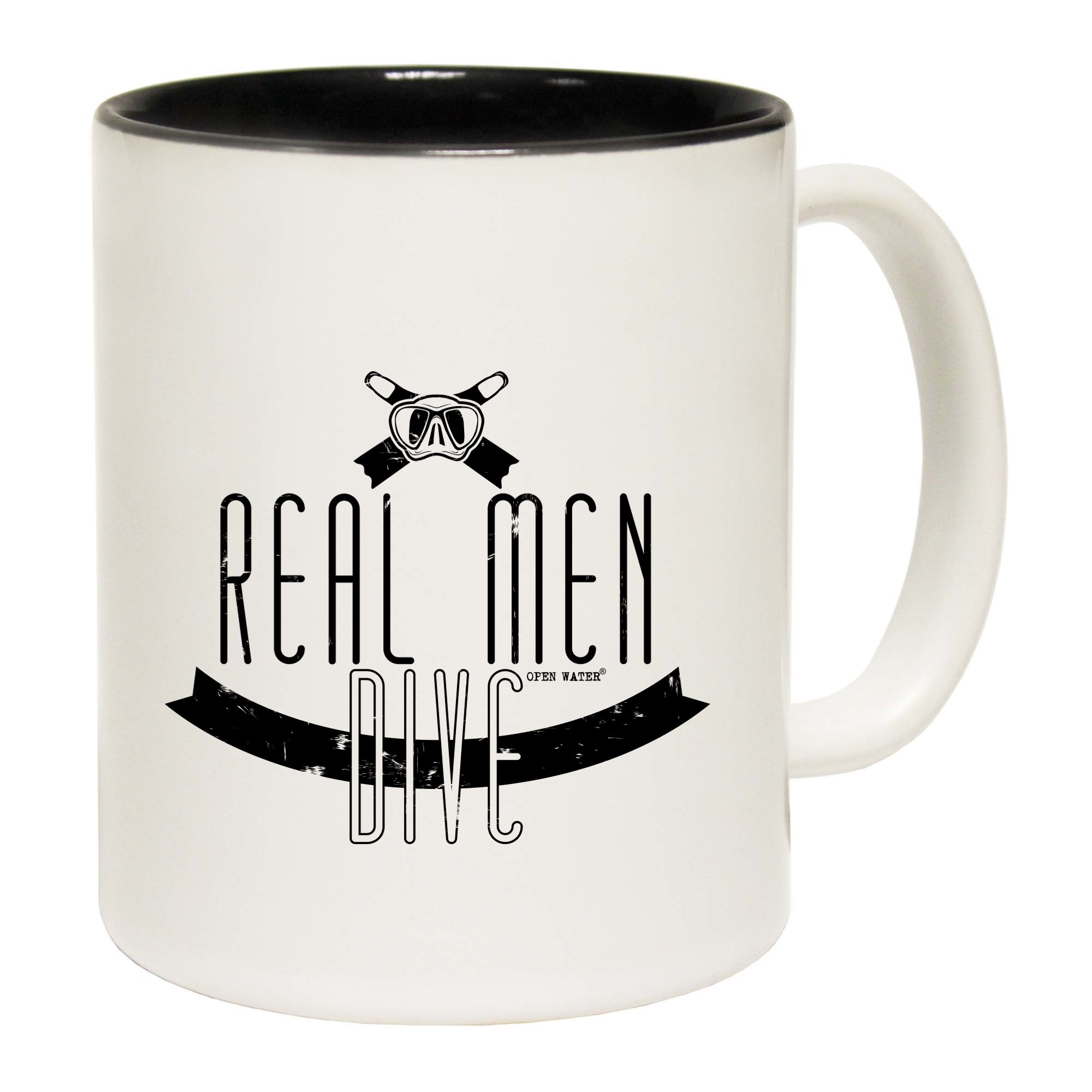 Ow Real Men Dive - Funny Coffee Mug