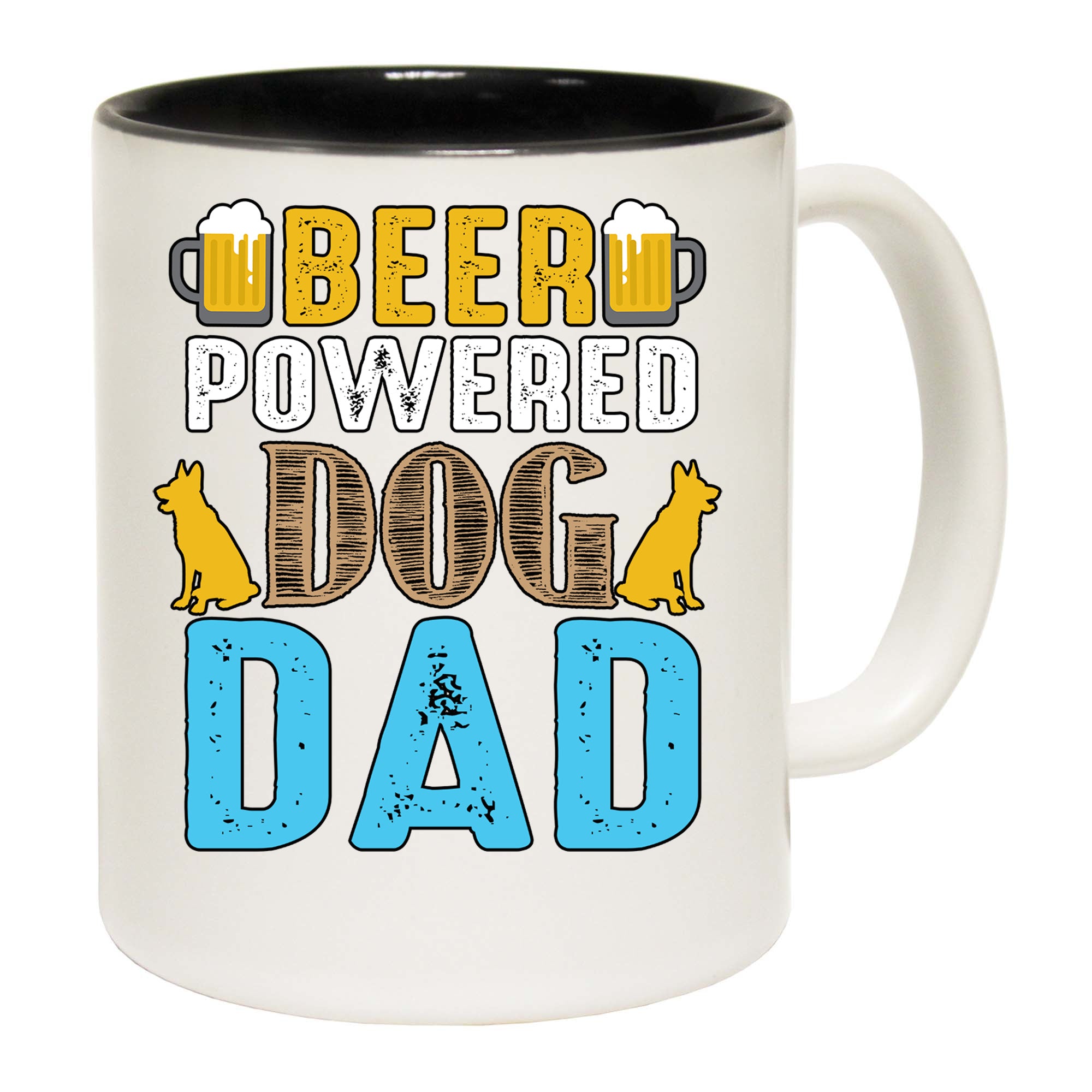 Fathers Day Beer Power Dog Dad - Funny Coffee Mug