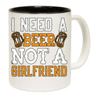 Need A Beer Not A Girlfriend Alcohol - Funny Coffee Mug