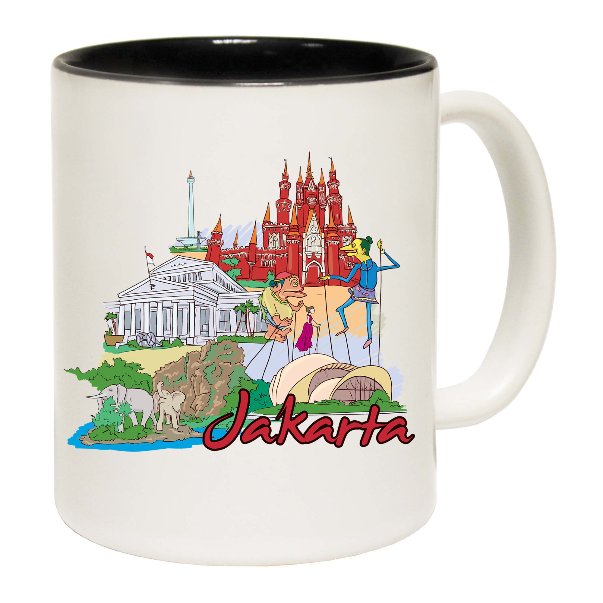 Jakarta Indonesia Country Flag Destination - Funny Coffee Mug