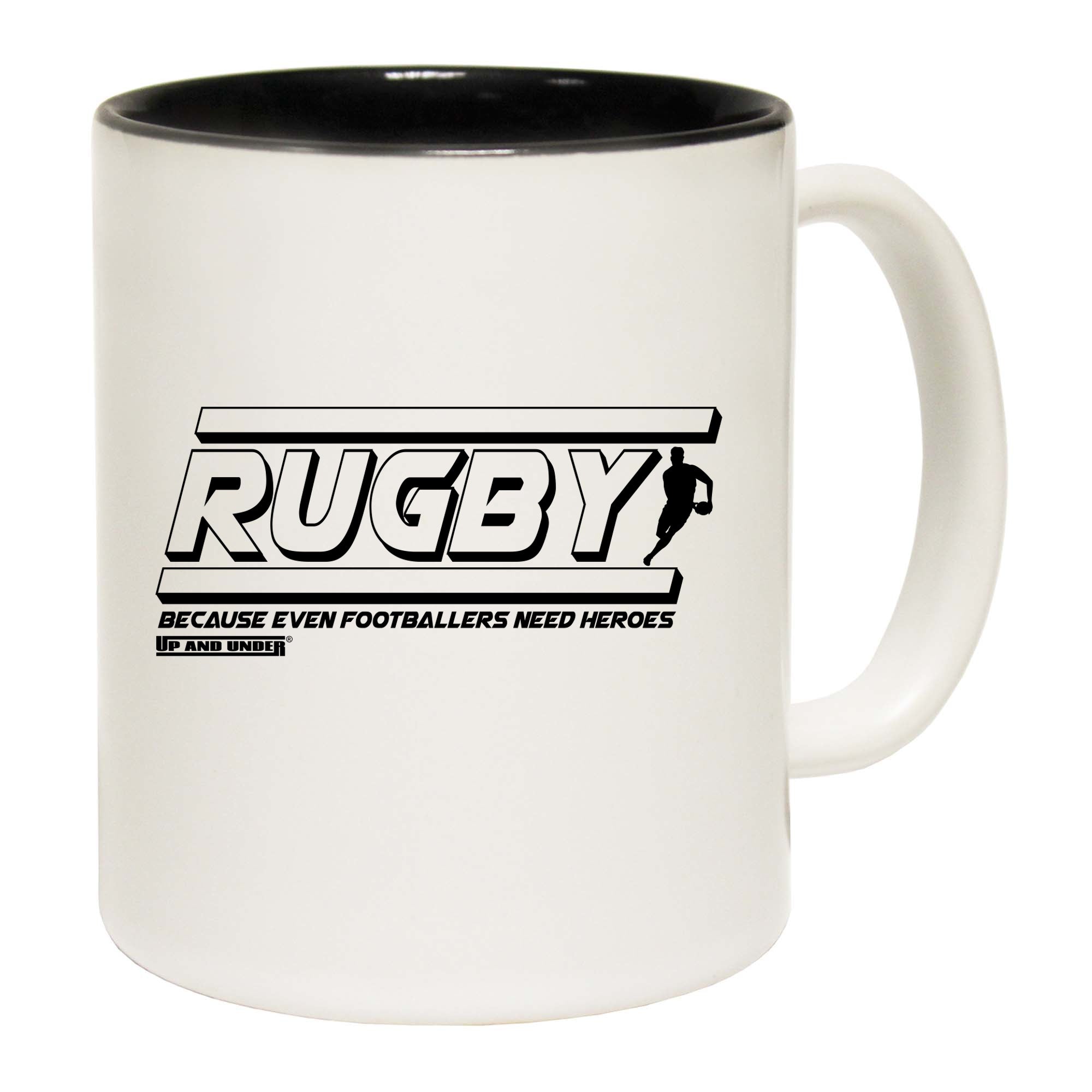 Uau Rugby Because Even Footballers Need Heroes - Funny Coffee Mug