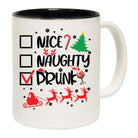 Nice Naughty Drunk Christmas Funny - Funny Coffee Mug