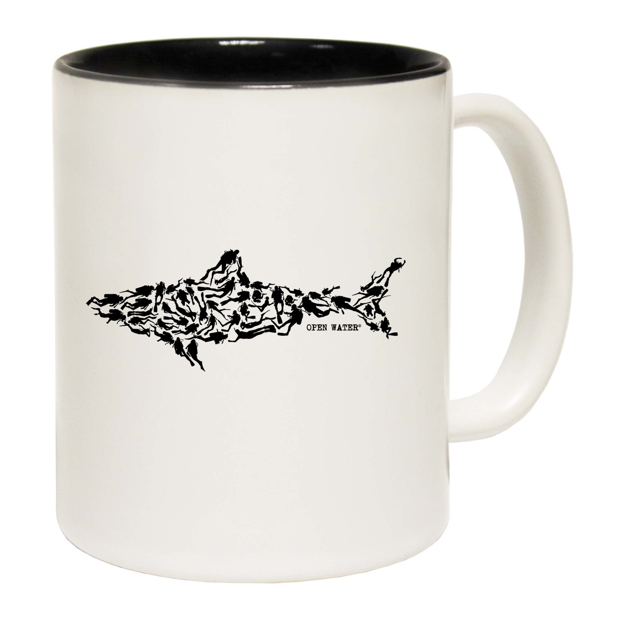 Shark Made Of Divers Scuba Diving Open Water - Funny Coffee Mug