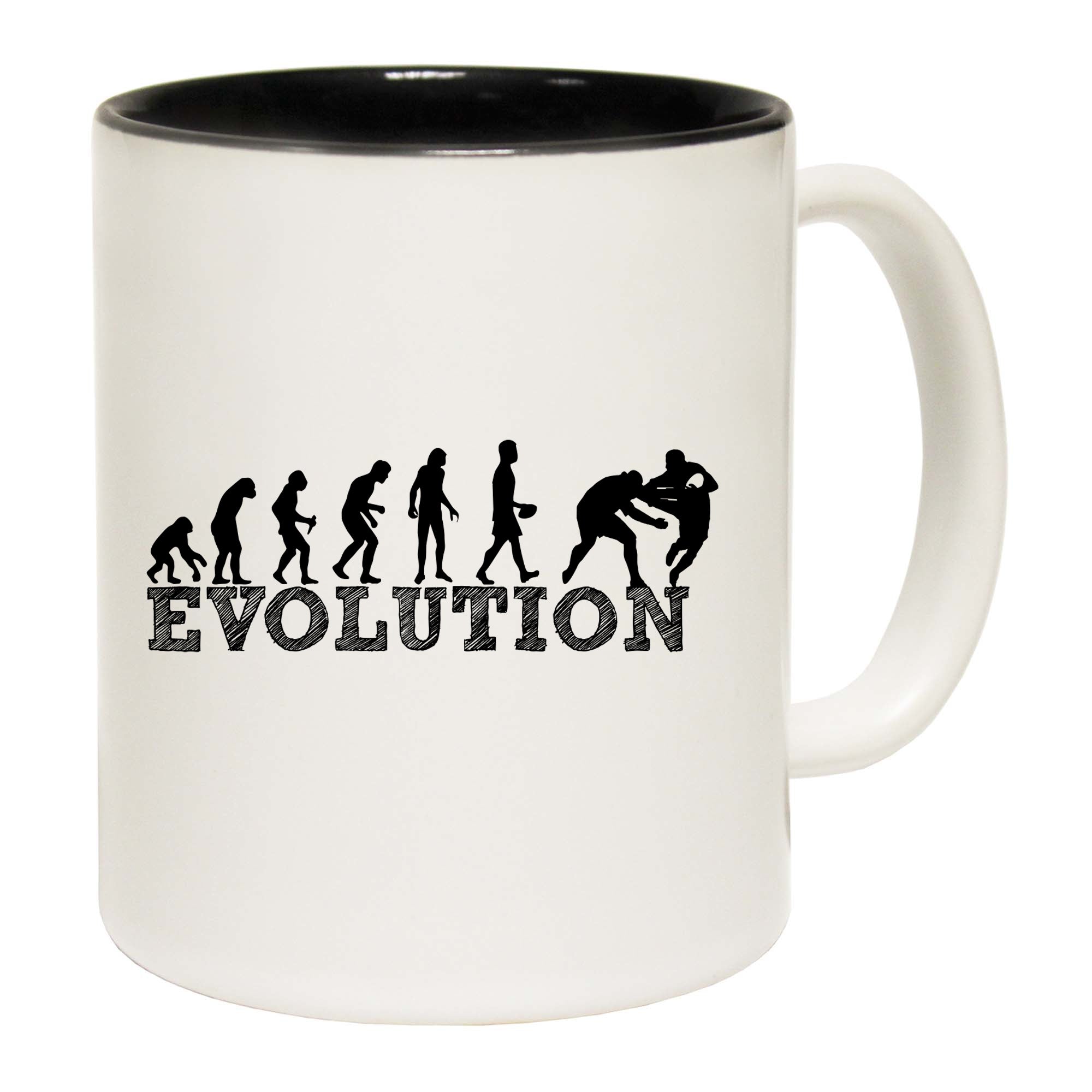 Evolution Rugby - Funny Coffee Mug