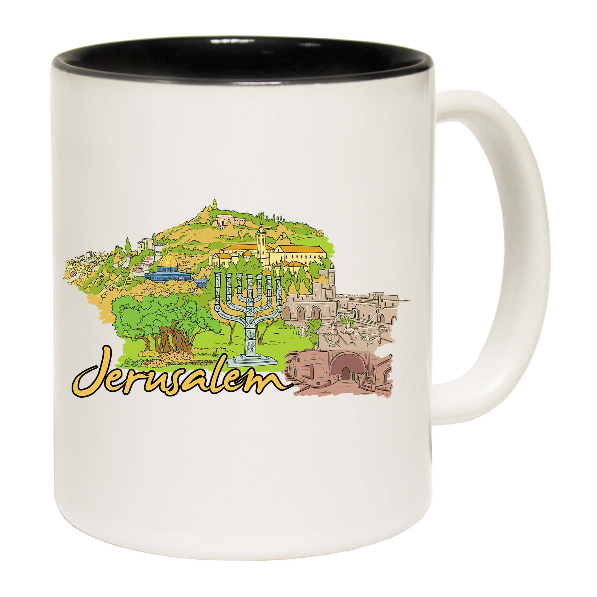 Jerusalem Israel Country Flag Destination - Funny Coffee Mug