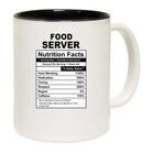 Food Server Nutrition Facts - Funny Coffee Mug