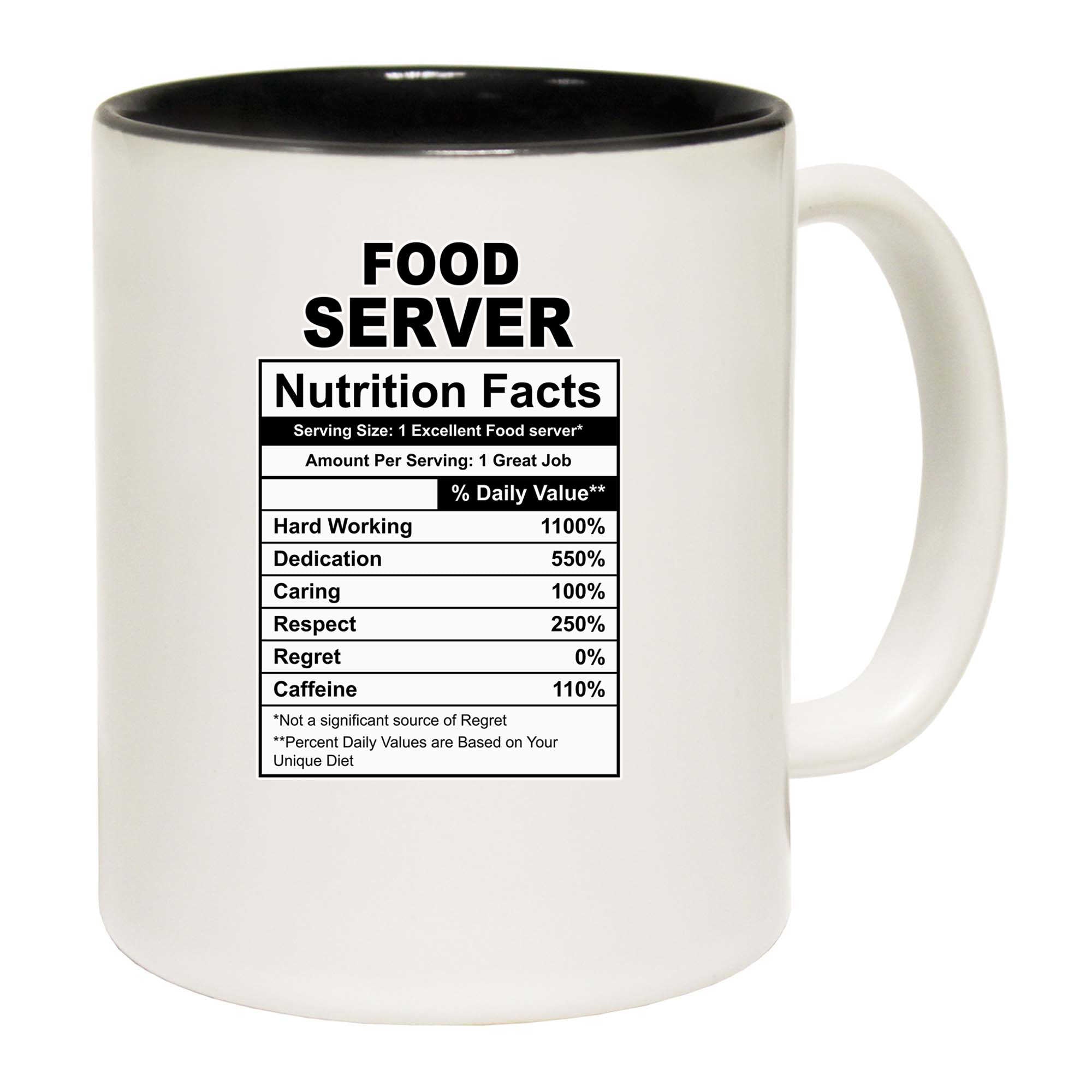 Food Server Nutrition Facts - Funny Coffee Mug