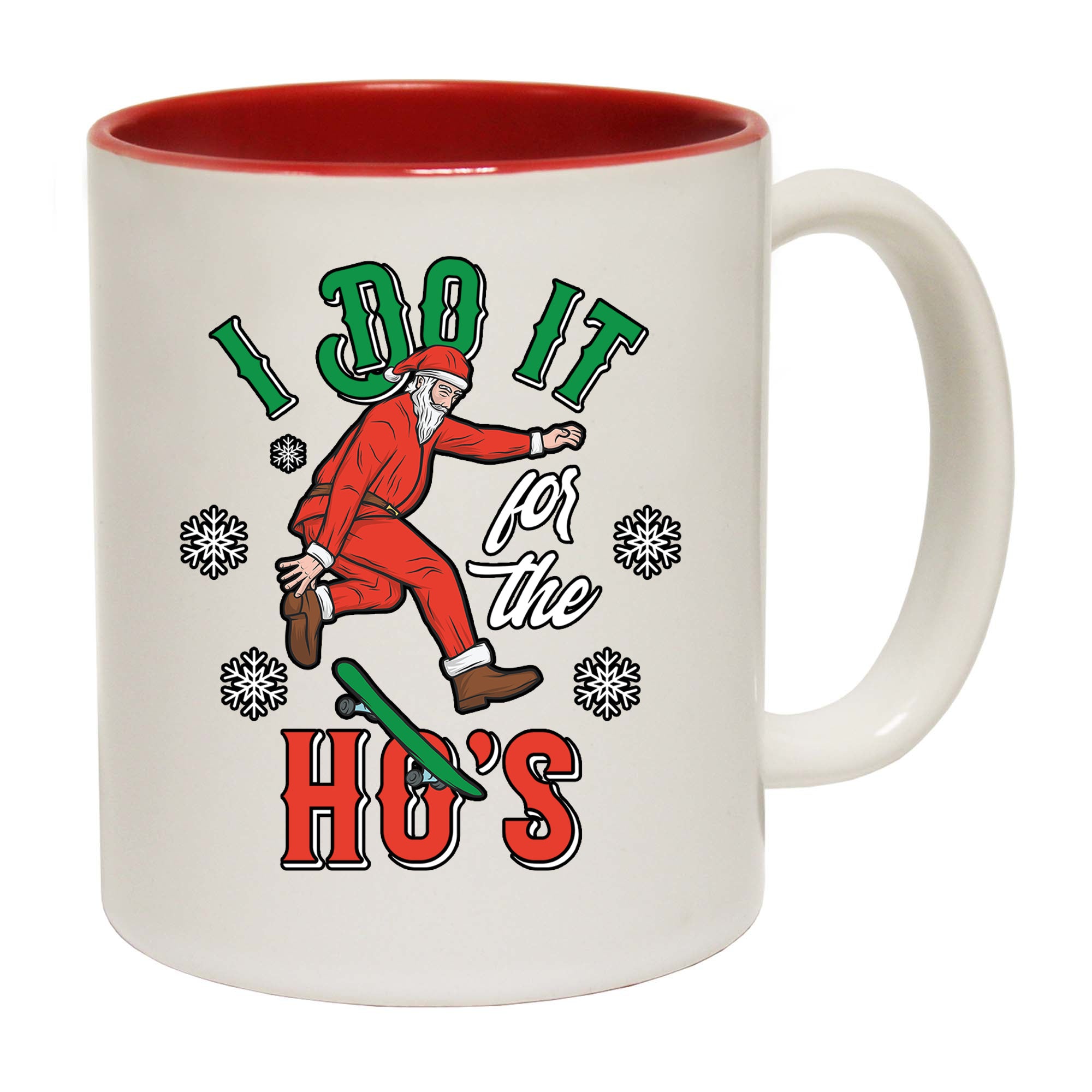 I Do It For The Hos Santa Christmas Funny - Funny Coffee Mug