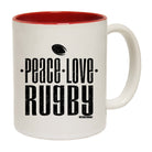 Uau Peace Love Rugby - Funny Coffee Mug