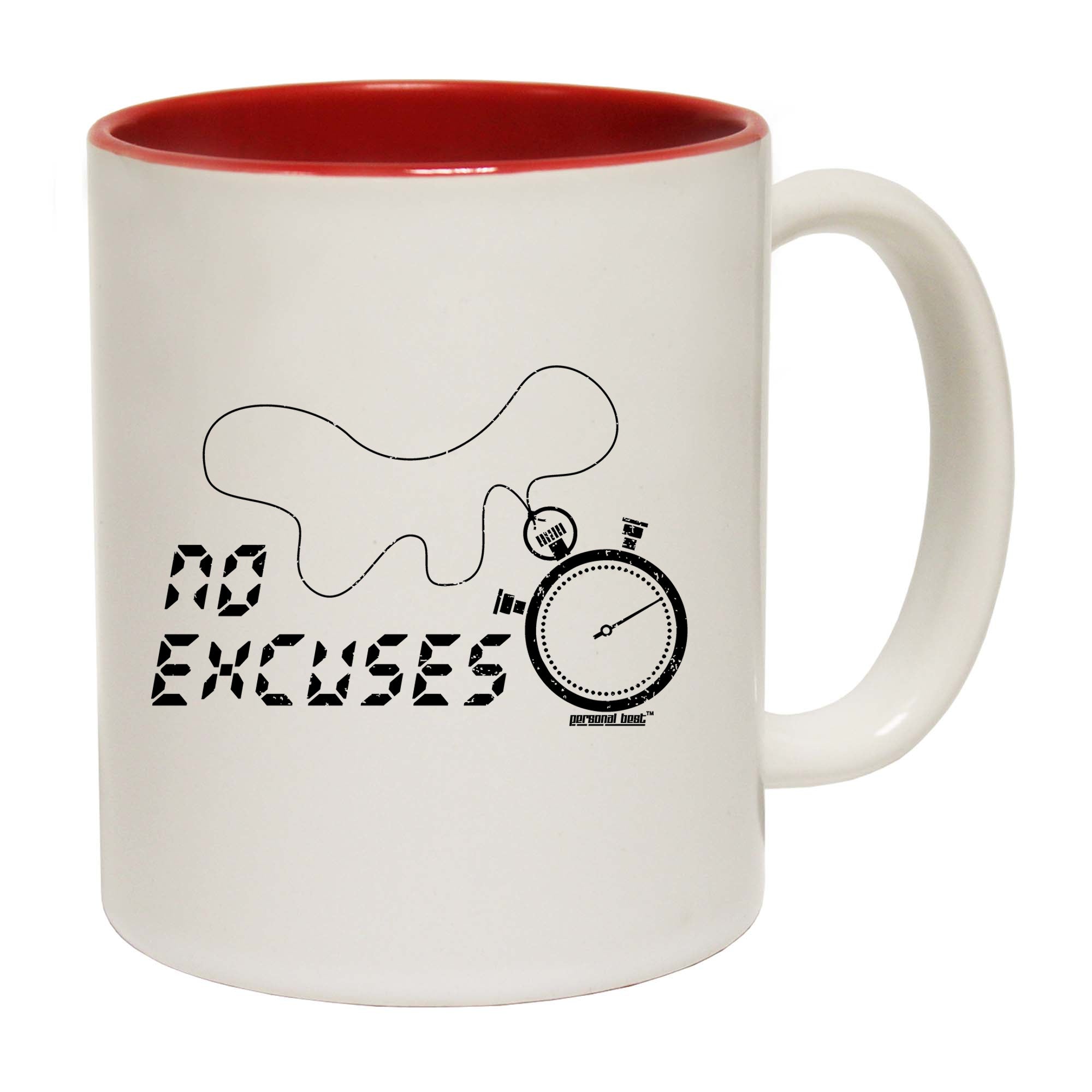 No Excuses Stopwatch Running - Funny Coffee Mug