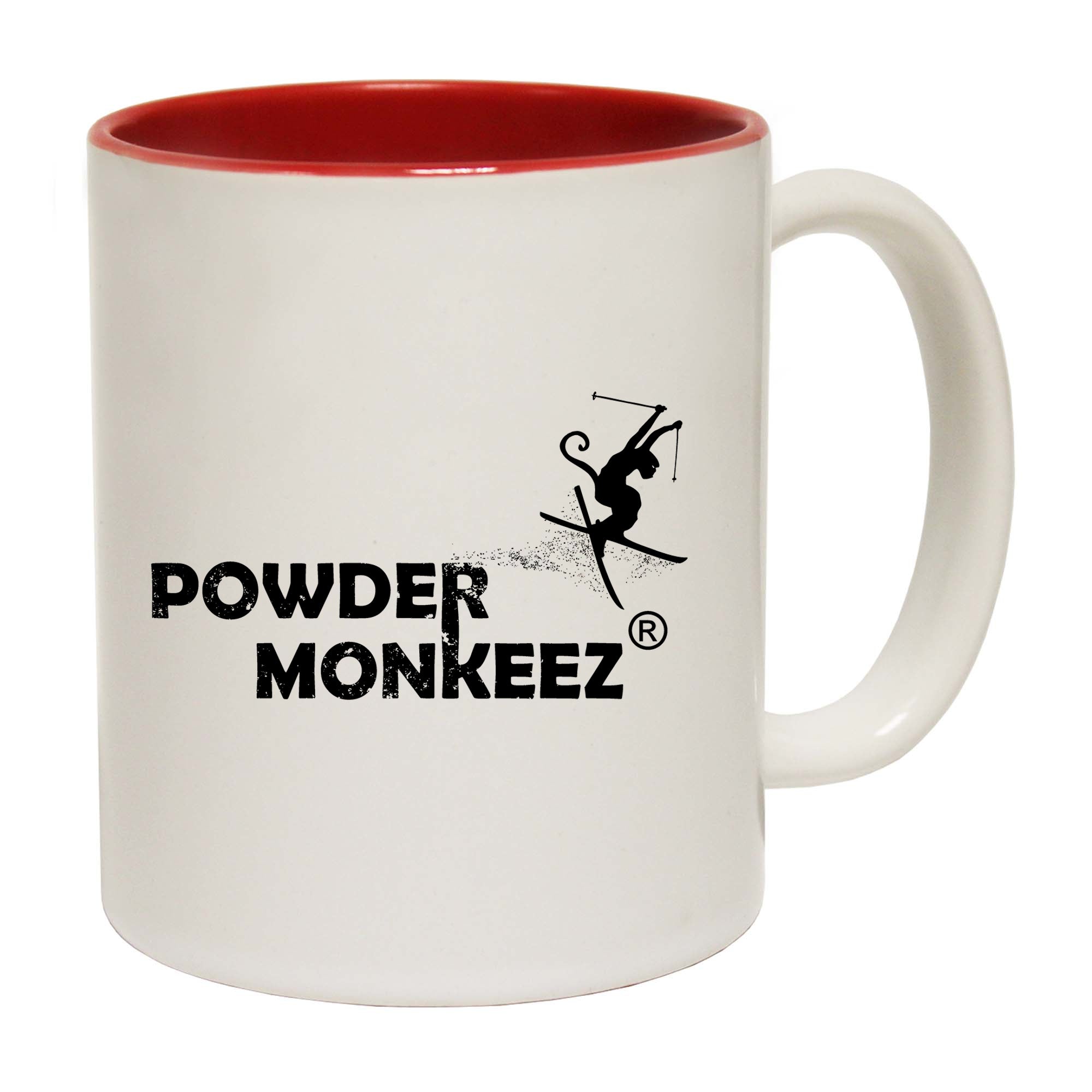 Skiing Snowboarding Powder Monkeez - Funny Coffee Mug